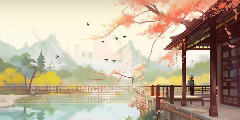杭州西湖十景双峰插云,插画/手绘图,插画/手绘图库,插画/手绘图下载,插画/手绘